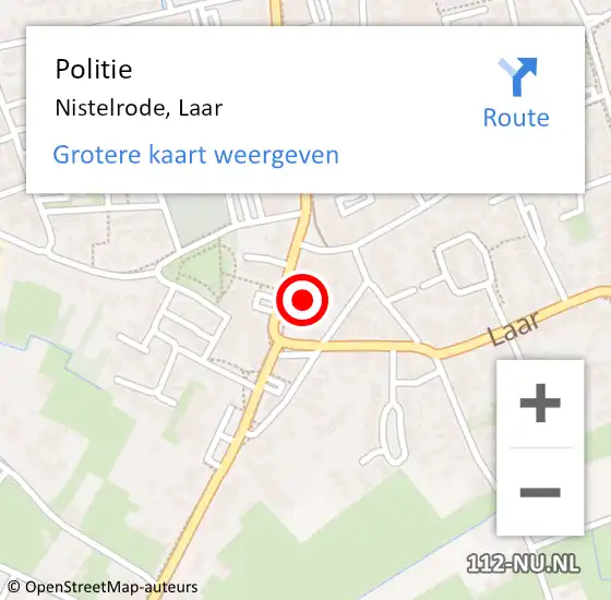 Locatie op kaart van de 112 melding: Politie Nistelrode, Laar op 11 mei 2023 07:37
