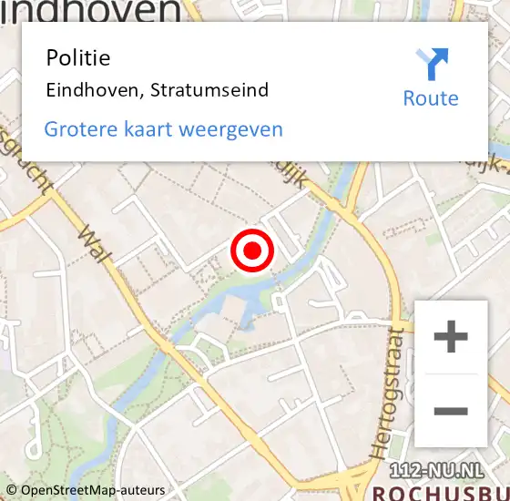 Locatie op kaart van de 112 melding: Politie Eindhoven, Stratumseind op 11 mei 2023 08:53