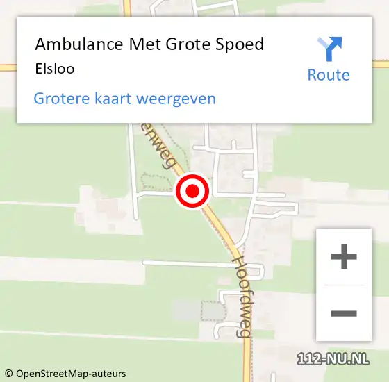 Locatie op kaart van de 112 melding: Ambulance Met Grote Spoed Naar Elsloo op 11 mei 2023 09:36