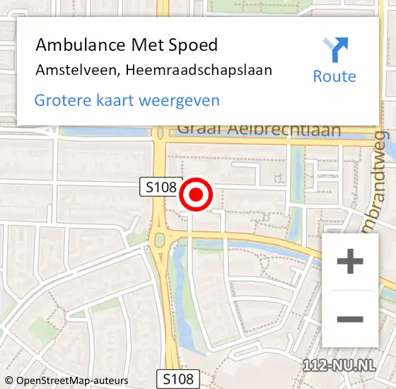 Locatie op kaart van de 112 melding: Ambulance Met Spoed Naar Amstelveen, Heemraadschapslaan op 11 mei 2023 11:34