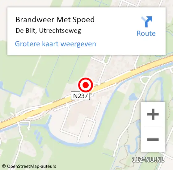 Locatie op kaart van de 112 melding: Brandweer Met Spoed Naar De Bilt, Utrechtseweg op 11 mei 2023 15:27