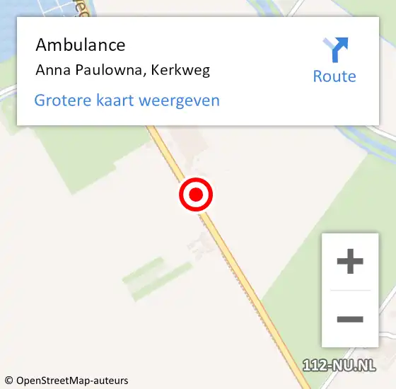 Locatie op kaart van de 112 melding: Ambulance Anna Paulowna, Kerkweg op 12 mei 2023 05:53