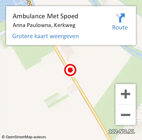 Locatie op kaart van de 112 melding: Ambulance Met Spoed Naar Anna Paulowna, Kerkweg op 12 mei 2023 05:54