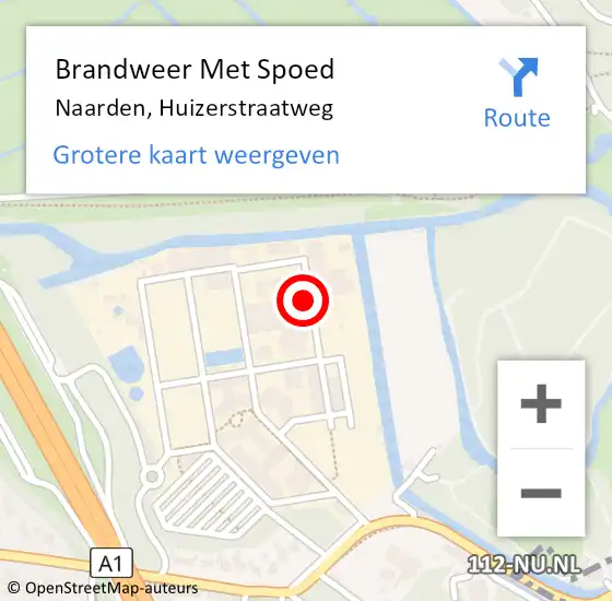 Locatie op kaart van de 112 melding: Brandweer Met Spoed Naar Naarden, Huizerstraatweg op 12 mei 2023 14:48