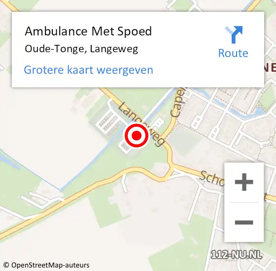 Locatie op kaart van de 112 melding: Ambulance Met Spoed Naar Oude-Tonge, Langeweg op 12 mei 2023 16:49