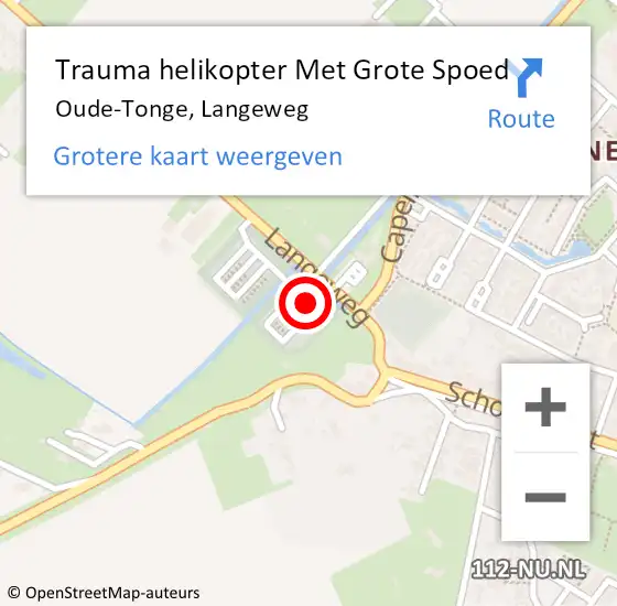 Locatie op kaart van de 112 melding: Trauma helikopter Met Grote Spoed Naar Oude-Tonge, Langeweg op 12 mei 2023 16:51
