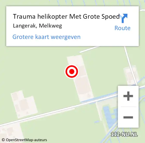 Locatie op kaart van de 112 melding: Trauma helikopter Met Grote Spoed Naar Langerak, Melkweg op 12 mei 2023 19:51