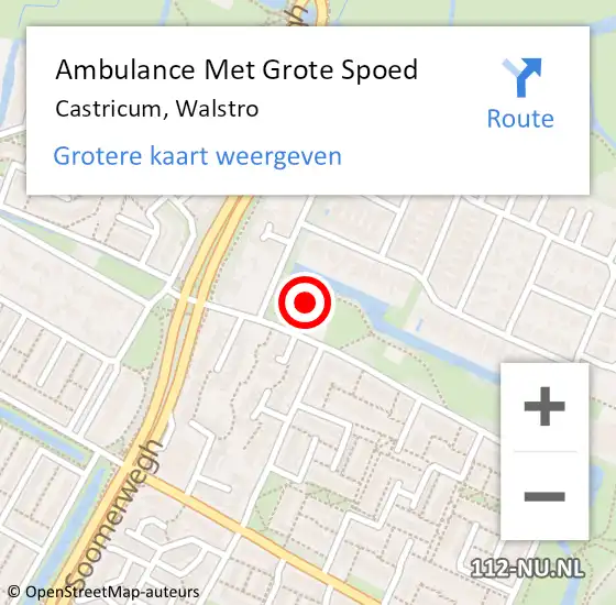 Locatie op kaart van de 112 melding: Ambulance Met Grote Spoed Naar Castricum, Walstro op 12 mei 2023 23:32