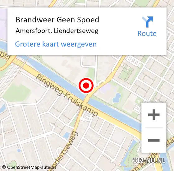 Locatie op kaart van de 112 melding: Brandweer Geen Spoed Naar Amersfoort, Liendertseweg op 13 mei 2023 02:54