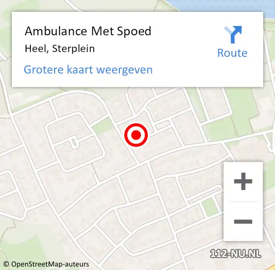 Locatie op kaart van de 112 melding: Ambulance Met Spoed Naar Heel, Sterplein op 13 mei 2023 08:19