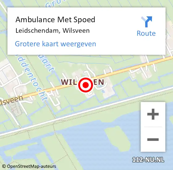 Locatie op kaart van de 112 melding: Ambulance Met Spoed Naar Leidschendam, Wilsveen op 13 mei 2023 12:53