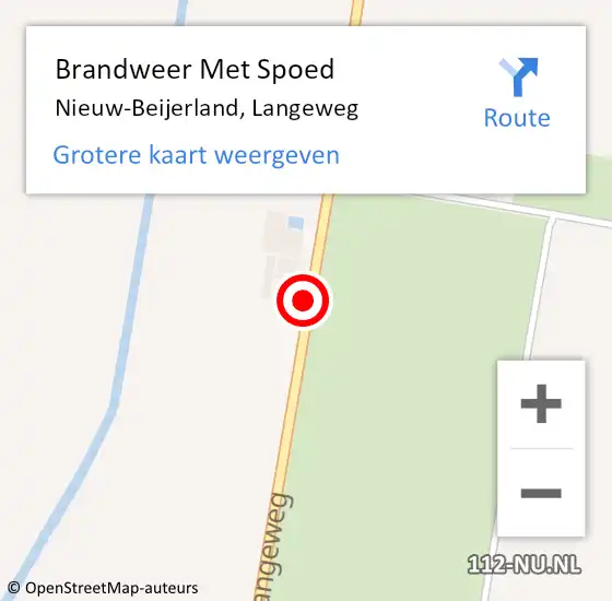 Locatie op kaart van de 112 melding: Brandweer Met Spoed Naar Nieuw-Beijerland, Langeweg op 13 mei 2023 13:01