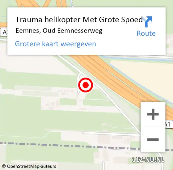 Locatie op kaart van de 112 melding: Trauma helikopter Met Grote Spoed Naar Eemnes, Oud Eemnesserweg op 13 mei 2023 14:30