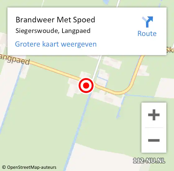 Locatie op kaart van de 112 melding: Brandweer Met Spoed Naar Siegerswoude, Langpaed op 13 mei 2023 16:00