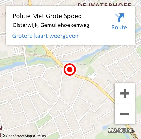Locatie op kaart van de 112 melding: Politie Met Grote Spoed Naar Oisterwijk, Gemullehoekenweg op 13 mei 2023 16:28