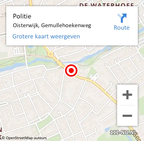 Locatie op kaart van de 112 melding: Politie Oisterwijk, Gemullehoekenweg op 13 mei 2023 16:28