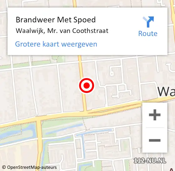 Locatie op kaart van de 112 melding: Brandweer Met Spoed Naar Waalwijk, Mr. van Coothstraat op 13 mei 2023 16:38