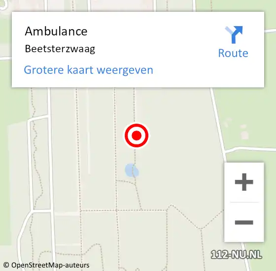Locatie op kaart van de 112 melding: Ambulance Beetsterzwaag op 13 mei 2023 17:46