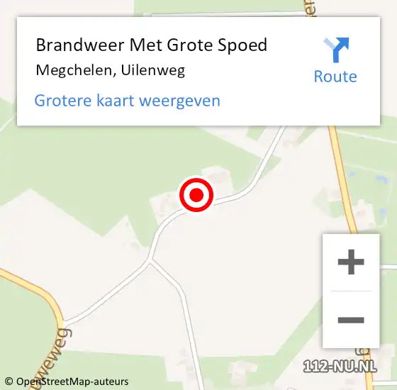 Locatie op kaart van de 112 melding: Brandweer Met Grote Spoed Naar Megchelen, Uilenweg op 14 mei 2023 05:55