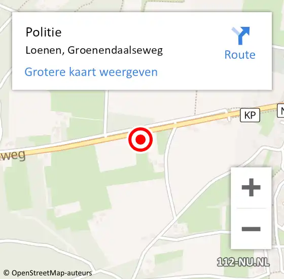 Locatie op kaart van de 112 melding: Politie Loenen, Groenendaalseweg op 14 mei 2023 08:40