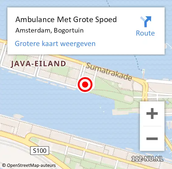 Locatie op kaart van de 112 melding: Ambulance Met Grote Spoed Naar Amsterdam, Bogortuin op 14 mei 2023 12:58