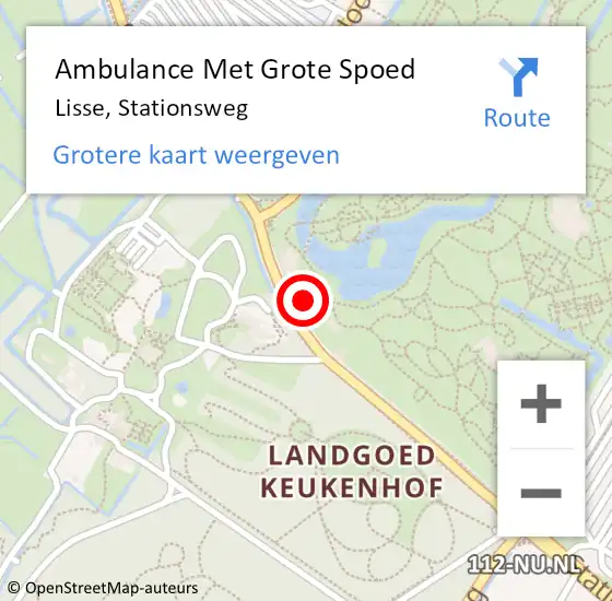 Locatie op kaart van de 112 melding: Ambulance Met Grote Spoed Naar Lisse, Stationsweg op 14 mei 2023 14:10