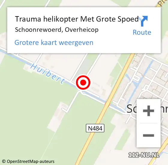 Locatie op kaart van de 112 melding: Trauma helikopter Met Grote Spoed Naar Schoonrewoerd, Overheicop op 14 mei 2023 16:41