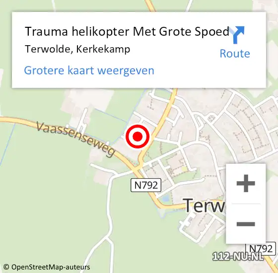 Locatie op kaart van de 112 melding: Trauma helikopter Met Grote Spoed Naar Terwolde, Kerkekamp op 14 mei 2023 17:06