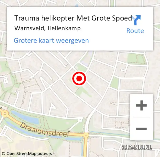 Locatie op kaart van de 112 melding: Trauma helikopter Met Grote Spoed Naar Warnsveld, Hellenkamp op 14 mei 2023 22:37