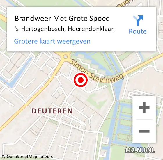 Locatie op kaart van de 112 melding: Brandweer Met Grote Spoed Naar 's-Hertogenbosch, Heerendonklaan op 14 mei 2023 23:23