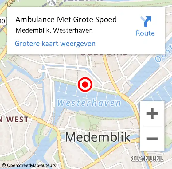 Locatie op kaart van de 112 melding: Ambulance Met Grote Spoed Naar Medemblik, Westerhaven op 15 mei 2023 06:48