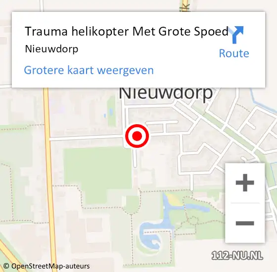 Locatie op kaart van de 112 melding: Trauma helikopter Met Grote Spoed Naar Nieuwdorp op 15 mei 2023 13:22