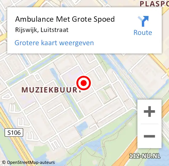 Locatie op kaart van de 112 melding: Ambulance Met Grote Spoed Naar Rijswijk, Luitstraat op 15 mei 2023 20:20