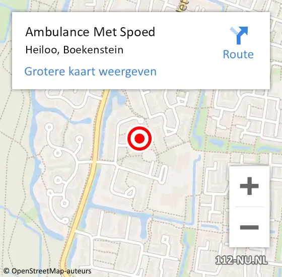 Locatie op kaart van de 112 melding: Ambulance Met Spoed Naar Heiloo, Boekenstein op 15 mei 2023 21:26