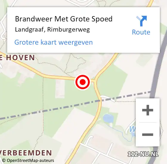 Locatie op kaart van de 112 melding: Brandweer Met Grote Spoed Naar Landgraaf, Rimburgerweg op 16 mei 2023 07:31