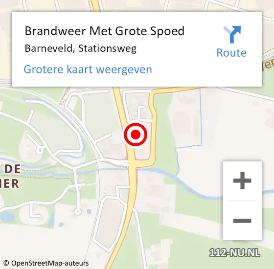 Locatie op kaart van de 112 melding: Brandweer Met Grote Spoed Naar Barneveld, Stationsweg op 16 mei 2023 10:22
