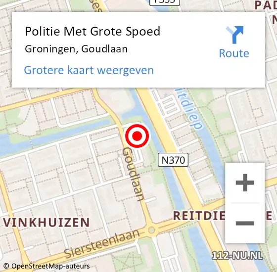 Locatie op kaart van de 112 melding: Politie Met Grote Spoed Naar Groningen, Goudlaan op 16 mei 2023 15:52