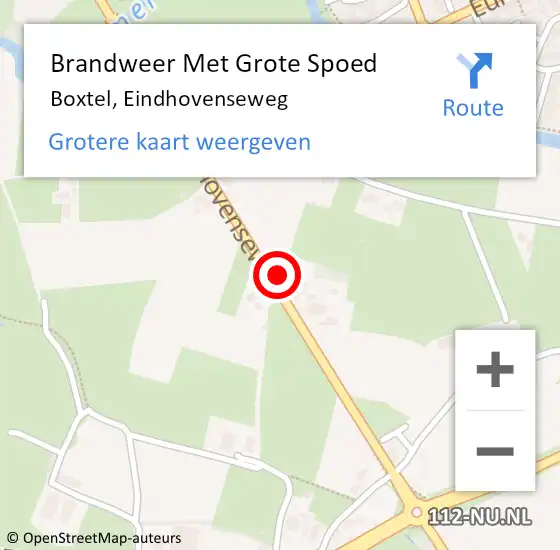 Locatie op kaart van de 112 melding: Brandweer Met Grote Spoed Naar Boxtel, Eindhovenseweg op 16 mei 2023 23:47