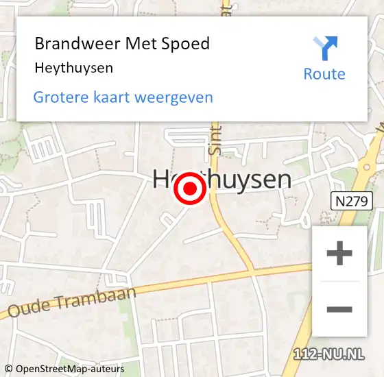 Locatie op kaart van de 112 melding: Brandweer Met Spoed Naar Heythuysen op 17 mei 2023 03:05
