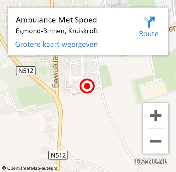 Locatie op kaart van de 112 melding: Ambulance Met Spoed Naar Egmond-Binnen, Kruiskroft op 17 mei 2023 12:30