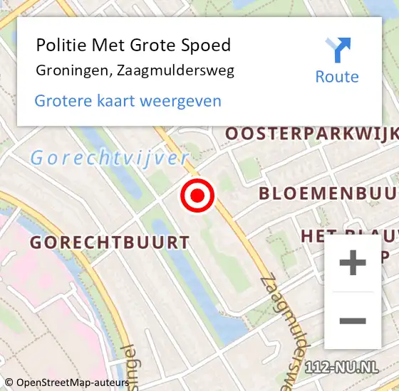 Locatie op kaart van de 112 melding: Politie Met Grote Spoed Naar Groningen, Zaagmuldersweg op 17 mei 2023 13:39