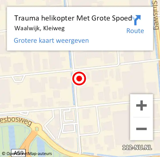 Locatie op kaart van de 112 melding: Trauma helikopter Met Grote Spoed Naar Waalwijk, Kleiweg op 17 mei 2023 17:01