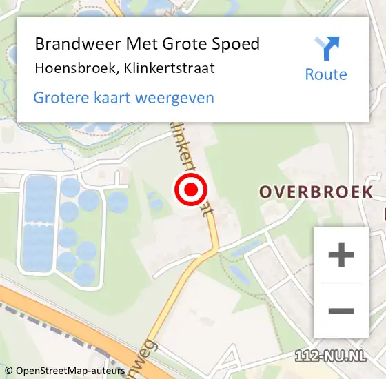 Locatie op kaart van de 112 melding: Brandweer Met Grote Spoed Naar Hoensbroek, Klinkertstraat op 17 mei 2023 17:17