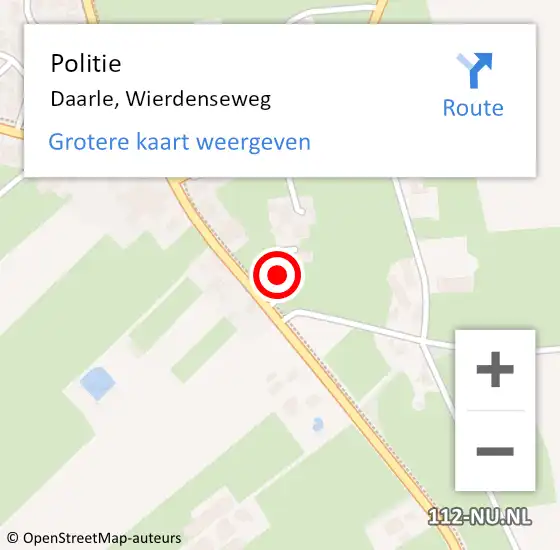 Locatie op kaart van de 112 melding: Politie Daarle, Wierdenseweg op 17 mei 2023 17:28