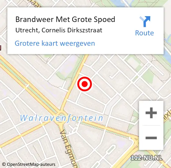 Locatie op kaart van de 112 melding: Brandweer Met Grote Spoed Naar Utrecht, Cornelis Dirkszstraat op 17 mei 2023 20:00