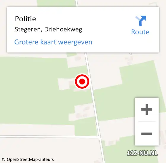 Locatie op kaart van de 112 melding: Politie Stegeren, Driehoekweg op 18 mei 2023 11:47