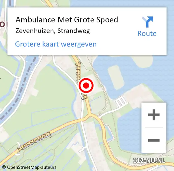 Locatie op kaart van de 112 melding: Ambulance Met Grote Spoed Naar Zevenhuizen, Strandweg op 18 mei 2023 12:10