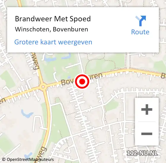 Locatie op kaart van de 112 melding: Brandweer Met Spoed Naar Winschoten, Bovenburen op 18 mei 2023 13:30