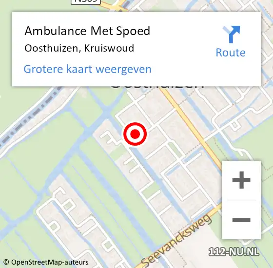 Locatie op kaart van de 112 melding: Ambulance Met Spoed Naar Oosthuizen, Kruiswoud op 18 mei 2023 17:14