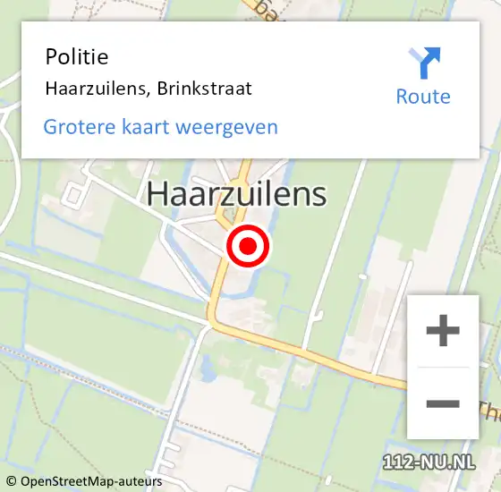 Locatie op kaart van de 112 melding: Politie Haarzuilens, Brinkstraat op 18 mei 2023 23:08